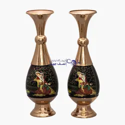 جفت گلدان مس نگار کد: mn308
