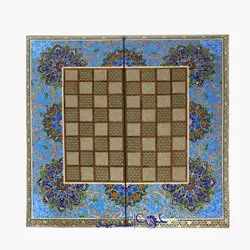 تخته نرد و شطرنج خاتم 50 سانتی تذهیب صدفی اعلا