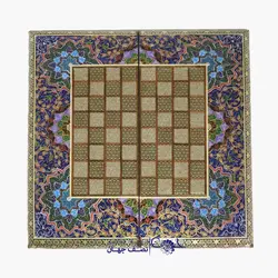 تخته نرد و شطرنج خاتم 50 سانتی لب گرد تذهیب