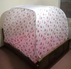 پشه بند مکعبی حریر تختخوابی 2 نفره فانتزی با کف ضد آب M22FW