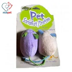 اسباب بازی گربه موش پارچه‌ای دوتایی