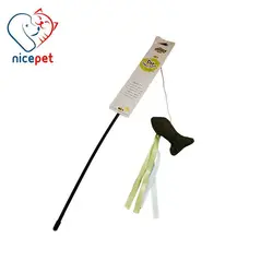 چوب بازی گربه با عروسک پر و کتانی