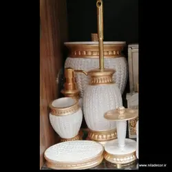 ست بهداشتی رزین مدل حصیری صدفی