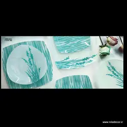 ظروف غذاخوری 25 پارچه 6 نفره آذین اپال مدل مثلث کد 906