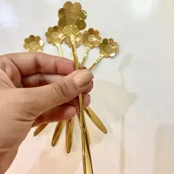 قاشق شربت خوری افتابگردان طلایی