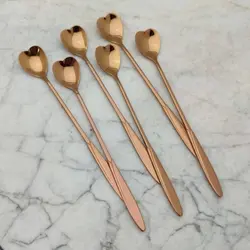 قاشق شربت خوری قلب رزگلد