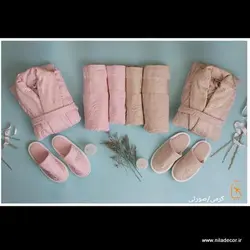 خرید ست حوله ویونا بامبو صورتی کرمی - نیلادکور