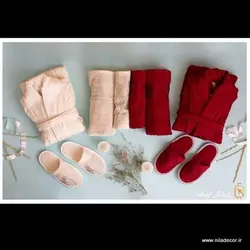 خرید ست حوله ویونا بامبو زرشکی سفید - نیلادکور