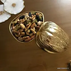 ظرف تنقلات الومینیوم طرح گردو طلایی