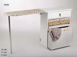 میز اتو و جا چرخ خیاطی سبد دار کد ۷۰۳W رنگ سفید