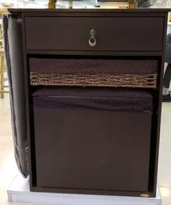 میز اتو و جا چرخ خیاطی سبد دار کد ۷۰۳B رنگ قهوه ای