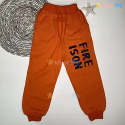 ست بلوز و شلوار پسرانه مدل FIRE IS ON نارنجی - نی نی استار | فروشگاه اینترنتی لباس کودک