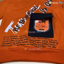 ست بلوز و شلوار پسرانه مدل FIRE IS ON نارنجی - نی نی استار | فروشگاه اینترنتی لباس کودک