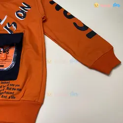 ست بلوز و شلوار پسرانه مدل FIRE IS ON نارنجی - نی نی استار | فروشگاه اینترنتی لباس کودک