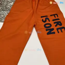 ست بلوز و شلوار پسرانه مدل FIRE IS ON نارنجی - نی نی استار | فروشگاه اینترنتی لباس کودک