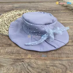 ست کلاه و پیراهن مجلسی دخترانه آستین توری پارچه مازاراتی - نی نی استار | فروشگاه اینترنتی لباس کودک