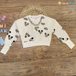 کراپ تک دخترانه مدل میکی موس فینگر دار 4 تا 8 سال - نی نی استار | فروشگاه اینترنتی لباس کودک