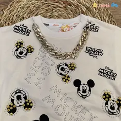 کراپ تک دخترانه مدل میکی موس فینگر دار 4 تا 8 سال - نی نی استار | فروشگاه اینترنتی لباس کودک