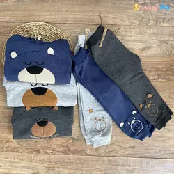 ست هودی شلوار پسرانه خرسی گلدوزی 1 تا 7 سال - نی نی استار | فروشگاه اینترنتی لباس کودک