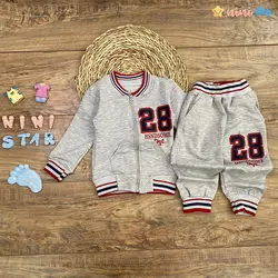 سویشرت شلوار پسرانه ملانژ لاکرا 1 سال تا 8 سال - نی نی استار | فروشگاه اینترنتی لباس کودک