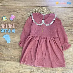 پیراهن دخترانه طرح شنل گردنبند دار 3 سال تا 8 سال - نی نی استار | فروشگاه اینترنتی لباس کودک