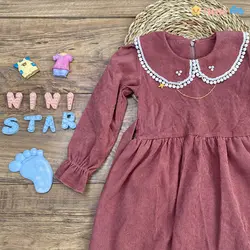 پیراهن دخترانه طرح شنل گردنبند دار 3 سال تا 8 سال - نی نی استار | فروشگاه اینترنتی لباس کودک