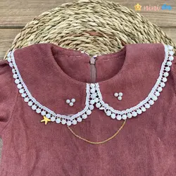 پیراهن دخترانه طرح شنل گردنبند دار 3 سال تا 8 سال - نی نی استار | فروشگاه اینترنتی لباس کودک