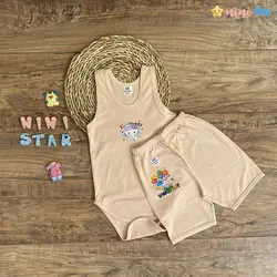 ست زیر دکمه و شورت پسرانه 100% پنبه 2 تا 5 سال - نی نی استار | فروشگاه اینترنتی لباس کودک