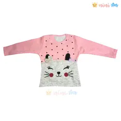 بلوز شلوار گربه دخترانه صورتی - نی نی استار | فروشگاه اینترنتی لباس کودک