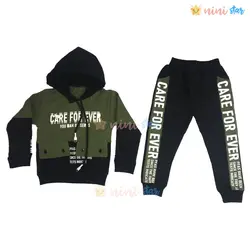 هودی شلوار چاپی سبز