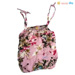 تاپ شلوارک نخی صورتی طرح پروانه و گل - نی نی استار | فروشگاه اینترنتی لباس کودک
