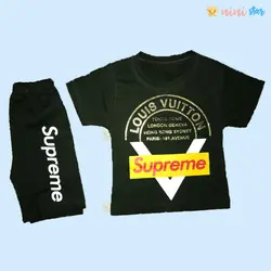 تی شرت شلوارک پسرانه طرحLouis Vuitton سبز