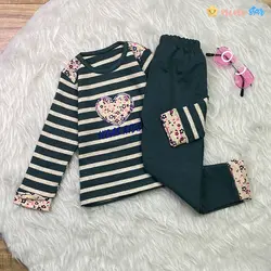 ست بلوز شلوار دخترانه مدل راه راه قلبی 1 تا 6 سال - نی نی استار | فروشگاه اینترنتی لباس کودک