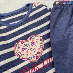 ست بلوز شلوار دخترانه مدل راه راه قلبی 1 تا 6 سال - نی نی استار | فروشگاه اینترنتی لباس کودک