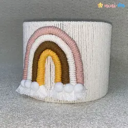 سطل زباله مکرومه اتاق کودک مدل رنگین کمال 01 - نی نی استار | فروشگاه اینترنتی لباس کودک