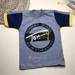 تی شرت شلوارک پسرانه tommy خاکستری تیره