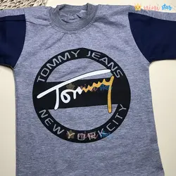 تی شرت شلوارک پسرانه tommy خاکستری تیره