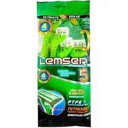 خود تراش 5 لبه سبز لمسر - 4 عددی