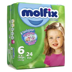 پوشک مولفیکس Molfix سايز 6 بسته 24 عددي