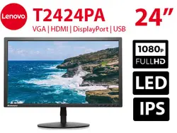 مانیتور استوک Lenovo ThinkVision T2424PA کیفیت W-LED FHD IPS HDMI 7ms