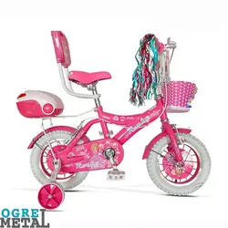 دوچرخه دخترانه راکی سایز 12 - تنه شیک + رنگ صورتی -اوگرمتال