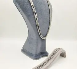 ست گردنبند و دستبند مردانه استیل سیلور