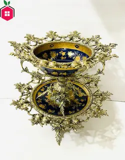 ست میوه و شیرینی خوری طرح برگ برنجی