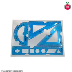 پک گونیا نقاله و خط کش ژله ای مجموعه 4 عددی