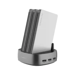 پاوربانک استیشن پاورولوجی Powerology مدل P8X3PSBK ظرفیت 8000mAh مجموعه 3 عددی به همراه پایه شارژ