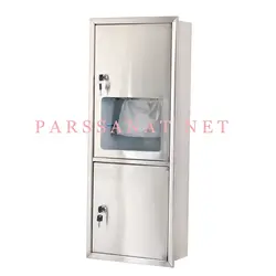 ست سطل زباله و جادستمالی توکار استیل