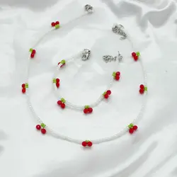 گردنبند چوکر مروارید مدل Cherry - پیچازی Pchazee