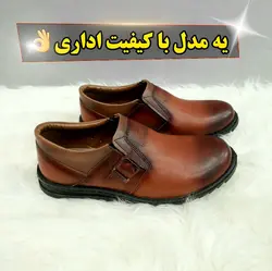 کفش اداری مجلسی مردانه_مدل کمربندی کلارک عسلی جدید مجلسی اداری مردانه شیک