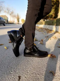 نیم بوت مردانه طرح چرم_طرح پولک