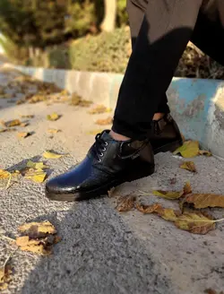 نیم بوت مردانه طرح چرم_طرح پولک